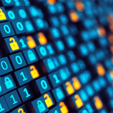 A computer screen displaying binary numbers.